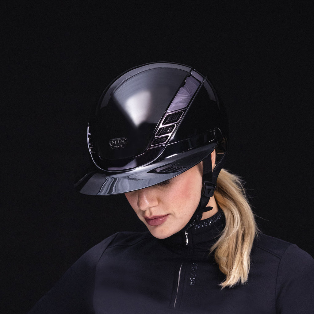 Abus X Pikeur Airluxe Chrome Riding Helmet - Long Visor