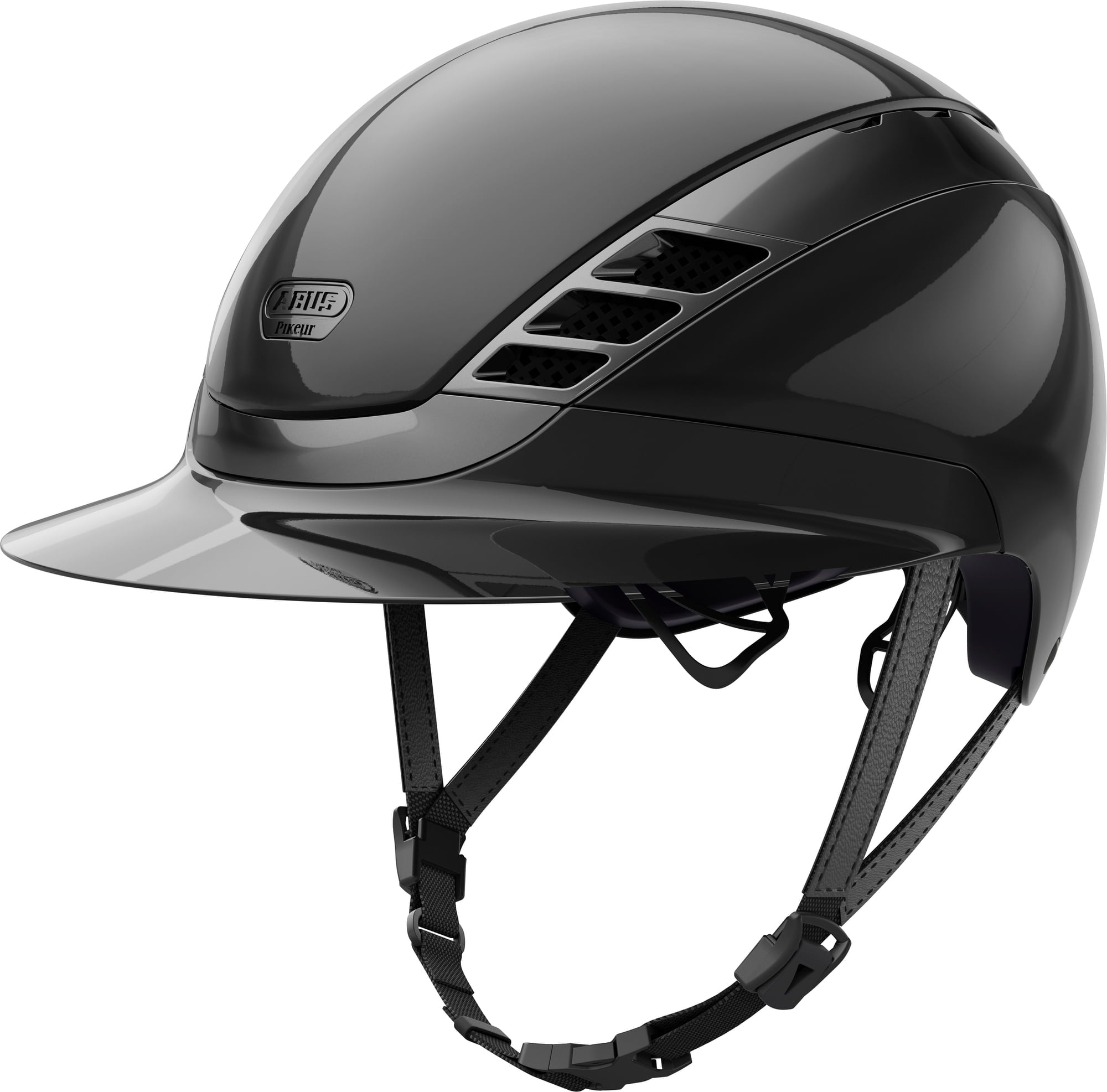 Abus X Pikeur Airluxe Chrome Riding Helmet - Long Visor