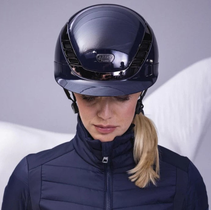 Abus X Pikeur Airluxe Chrome Riding Helmet - Short Visor