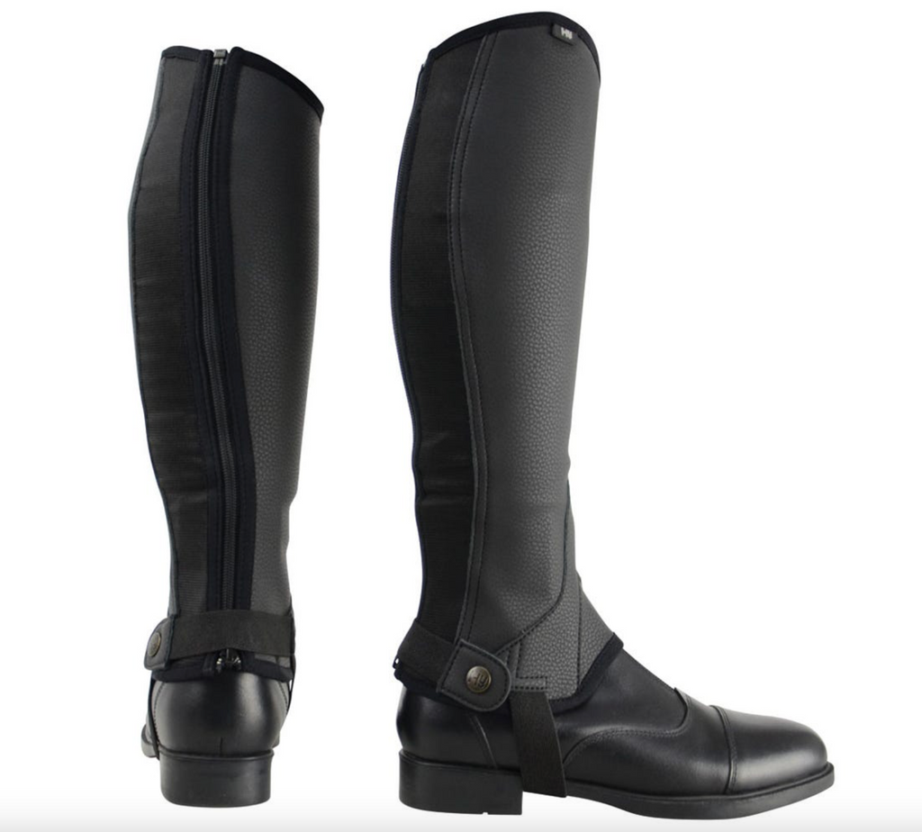HY Equestrian Adult's Synthetic Combi Leather Chaps