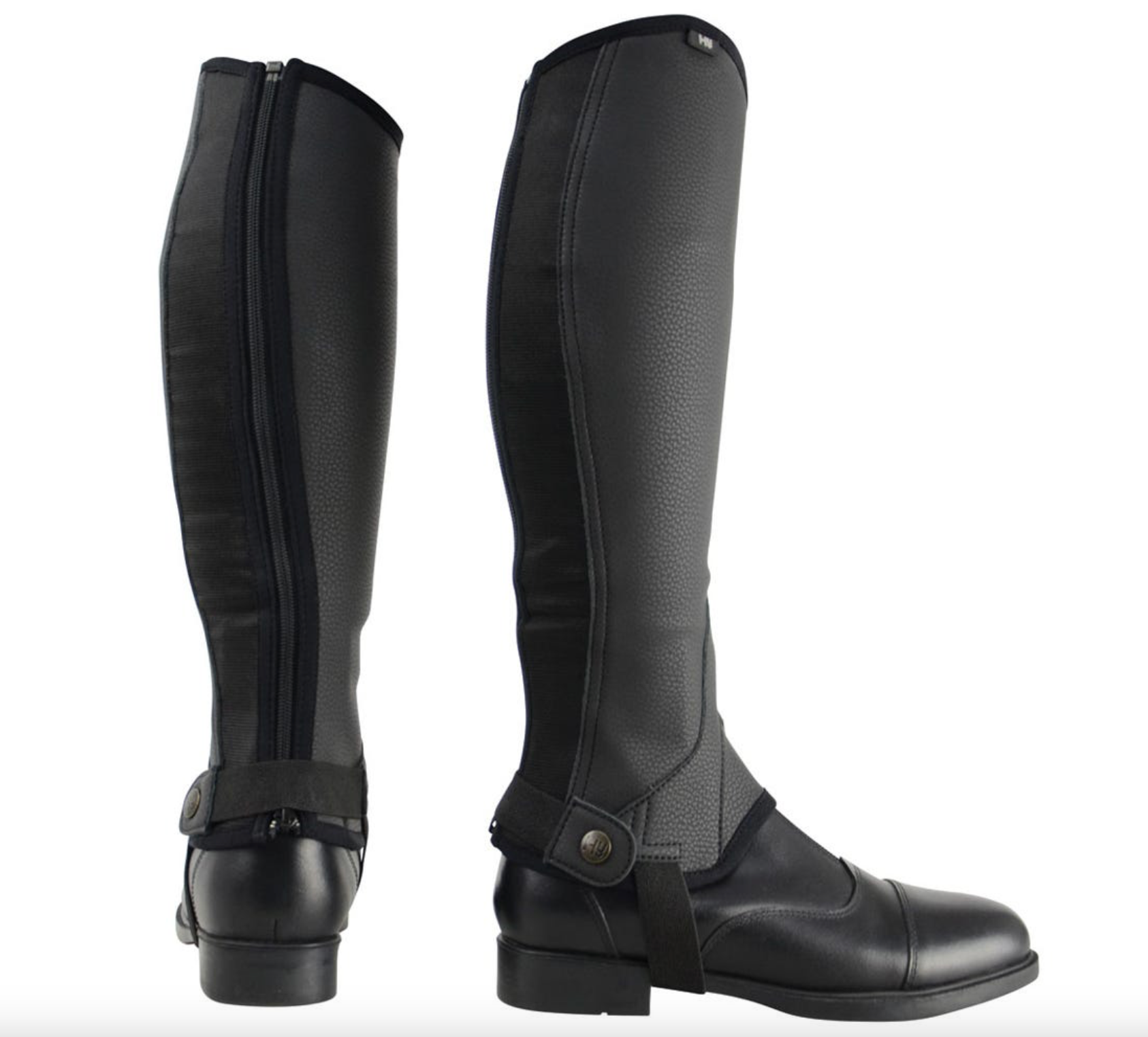 HY Equestrian Adult's Synthetic Combi Leather Chaps
