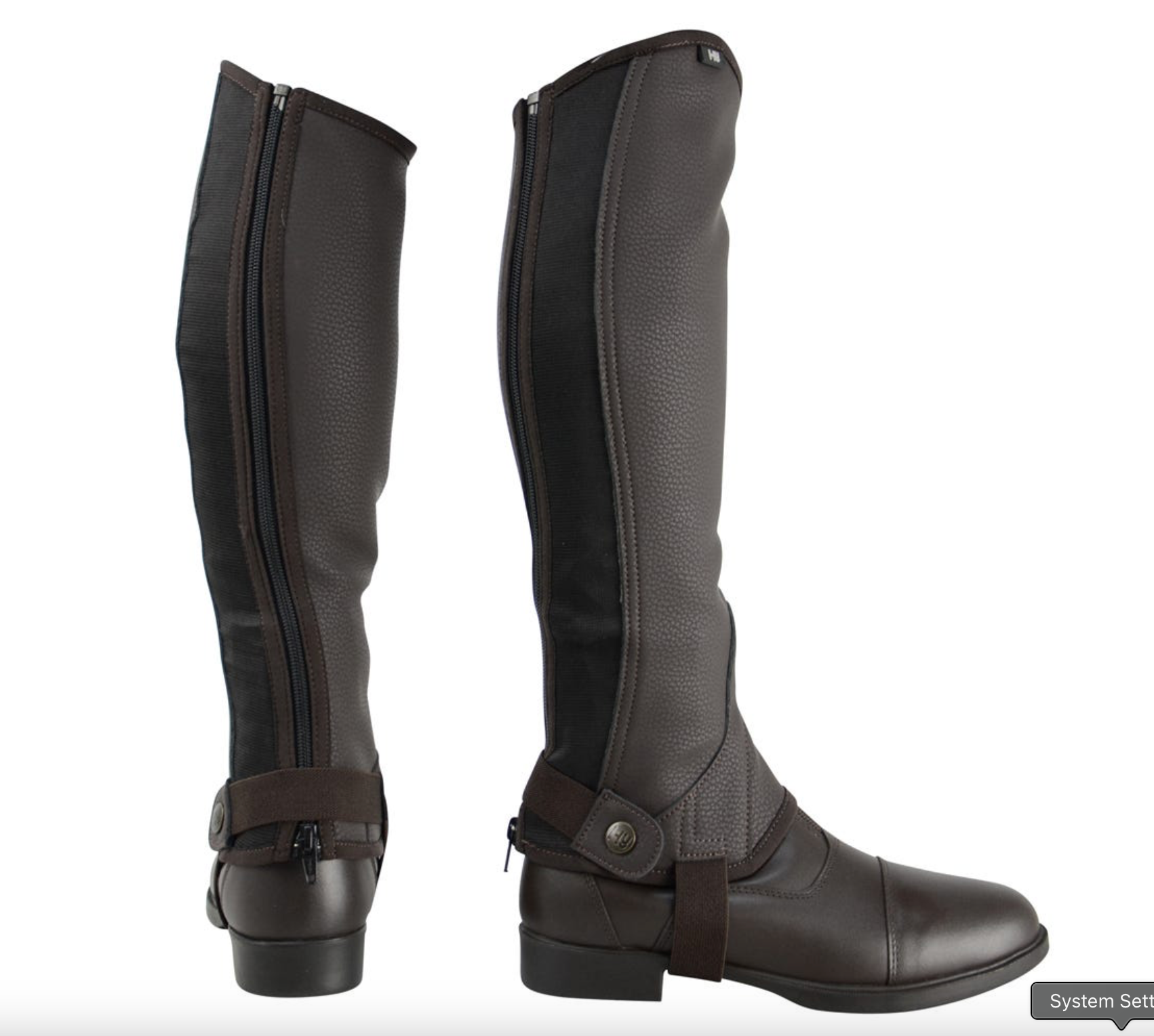 HY Equestrian Adult's Synthetic Combi Leather Chaps