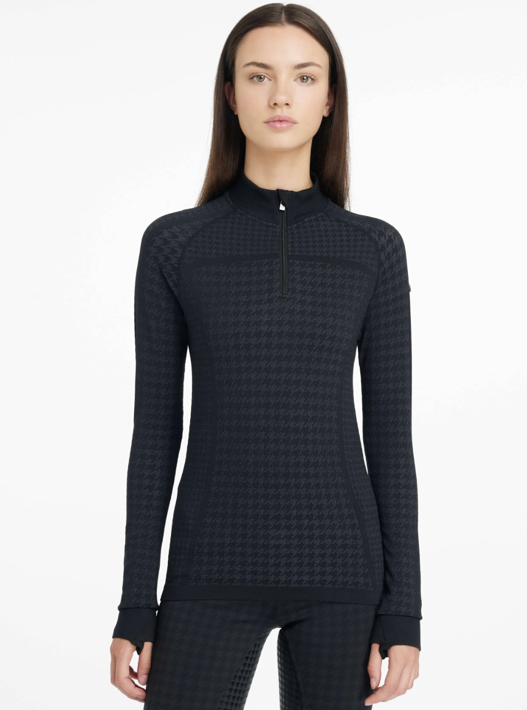LeMieux - Aspen Houndstooth Quarter Zip Top