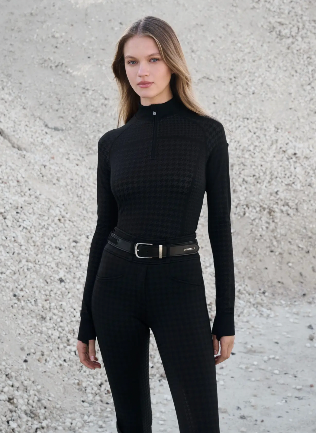 LeMieux - Aspen Houndstooth Quarter Zip Top