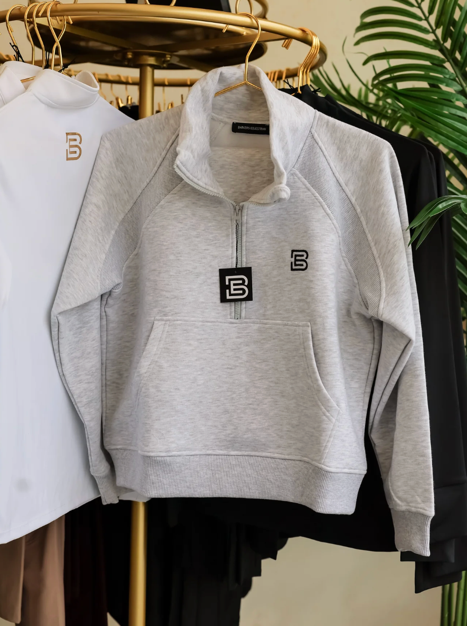 Barkers Equestrian - Grey 1/2 Zip Sweatshirt